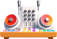 a dj controller with different colored buttons on it